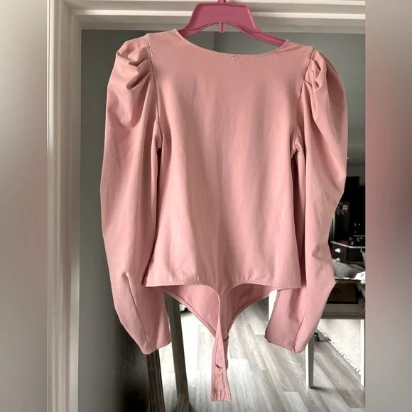 Free People Pink Fitted Puff Sleeve Bodysuit - Picture 4 of 11